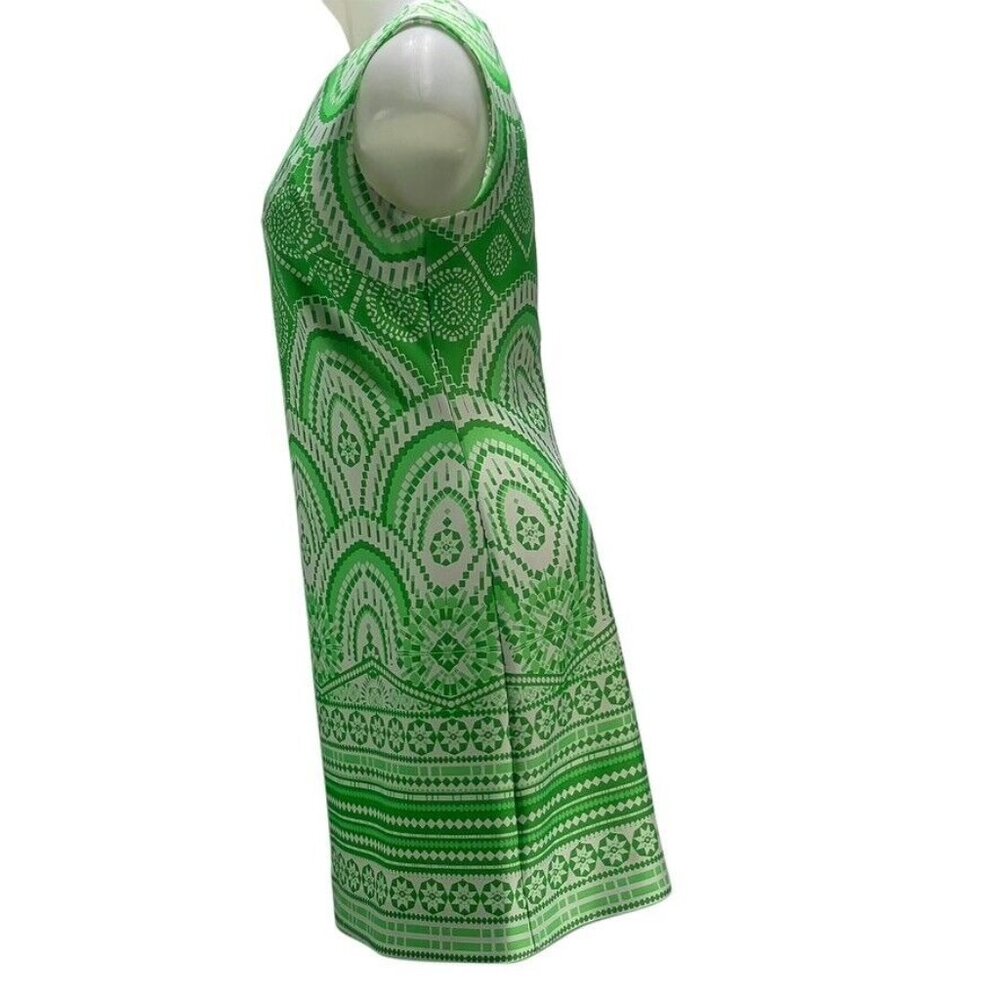 Just Taylor Geometric Pattern Sleeveless Shift Dress With Back Zipper Closure - Picture 3 of 13